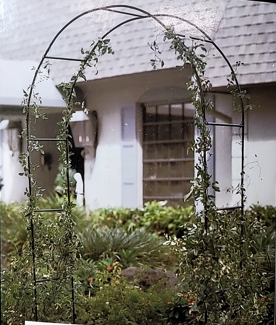 8ft. Green Metal Garden Arch- Arbor Trellis For Climbing Plants-Wedding