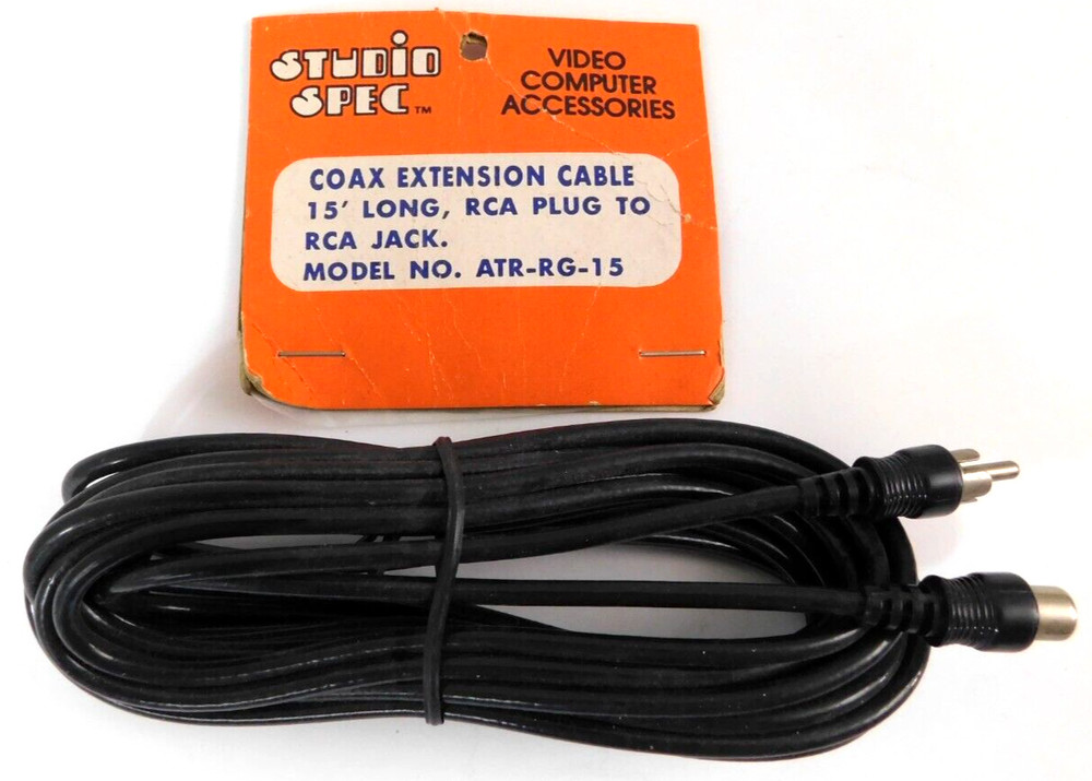 Studio Spec RCA Plug to RCA Jack Plug Adapter Extension Cable 15' Adaptor Cord