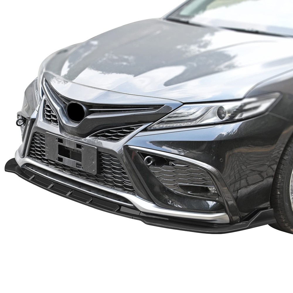 前保险杠唇适用于 2021 - 2024 丰田凯美瑞 SE 3 件哑光黑色 PP