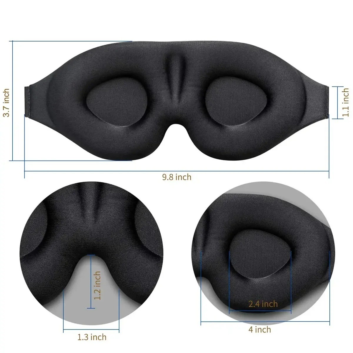 Sleep Eye Mask for Men Women, 3D Contoured Cup Sleeping Eye Mask Blindfold