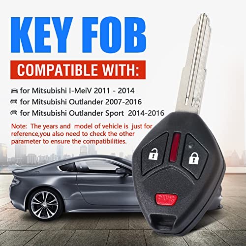 Head Key Fob Keyless Entry Remote Replacement for Mitsubishi Outlander 2007