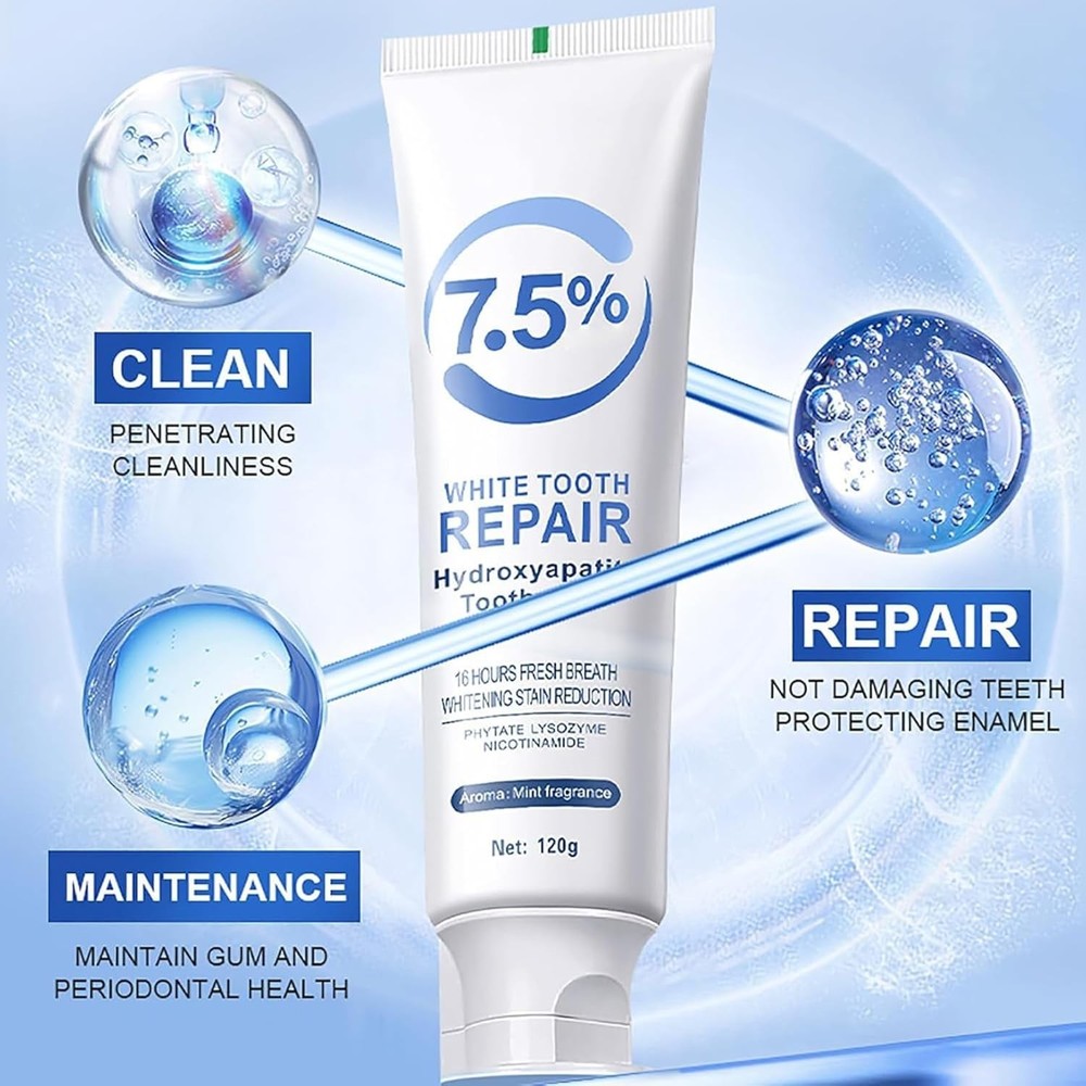 7.5% Hydroxyapatite Toothpaste, 2Pack Toothpaste for Advanced Enamel Protection