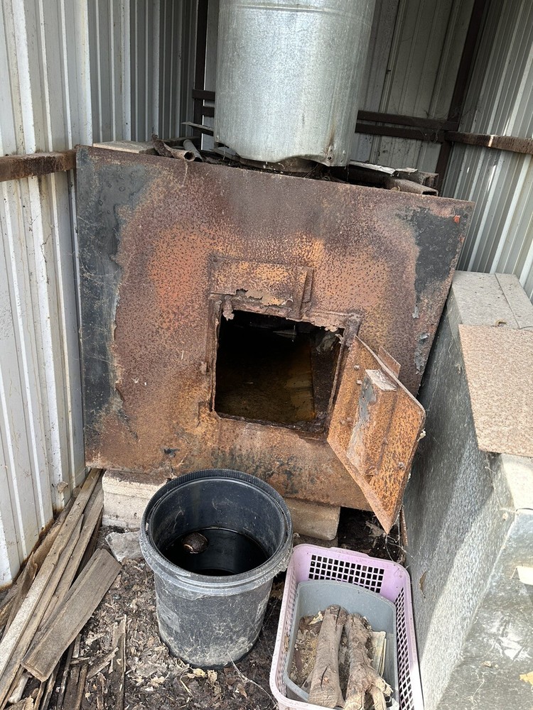 small wood burning stove used