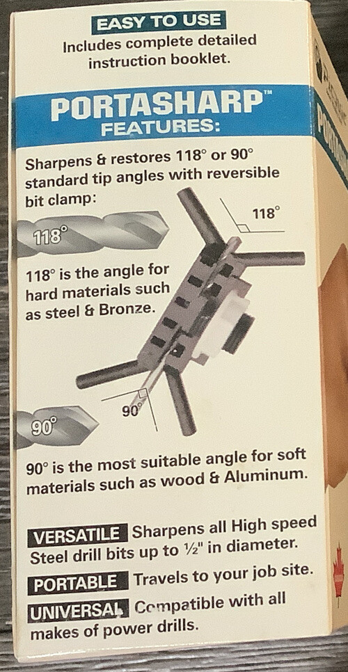 New PICQUIC PORTASHARP Drill Bit Sharpener NIB