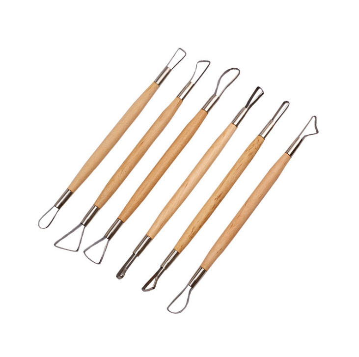 6Pcs Clay Tools Pottery Ceramic Sculpting Tools Carving Ribbon Wire End Loop Set