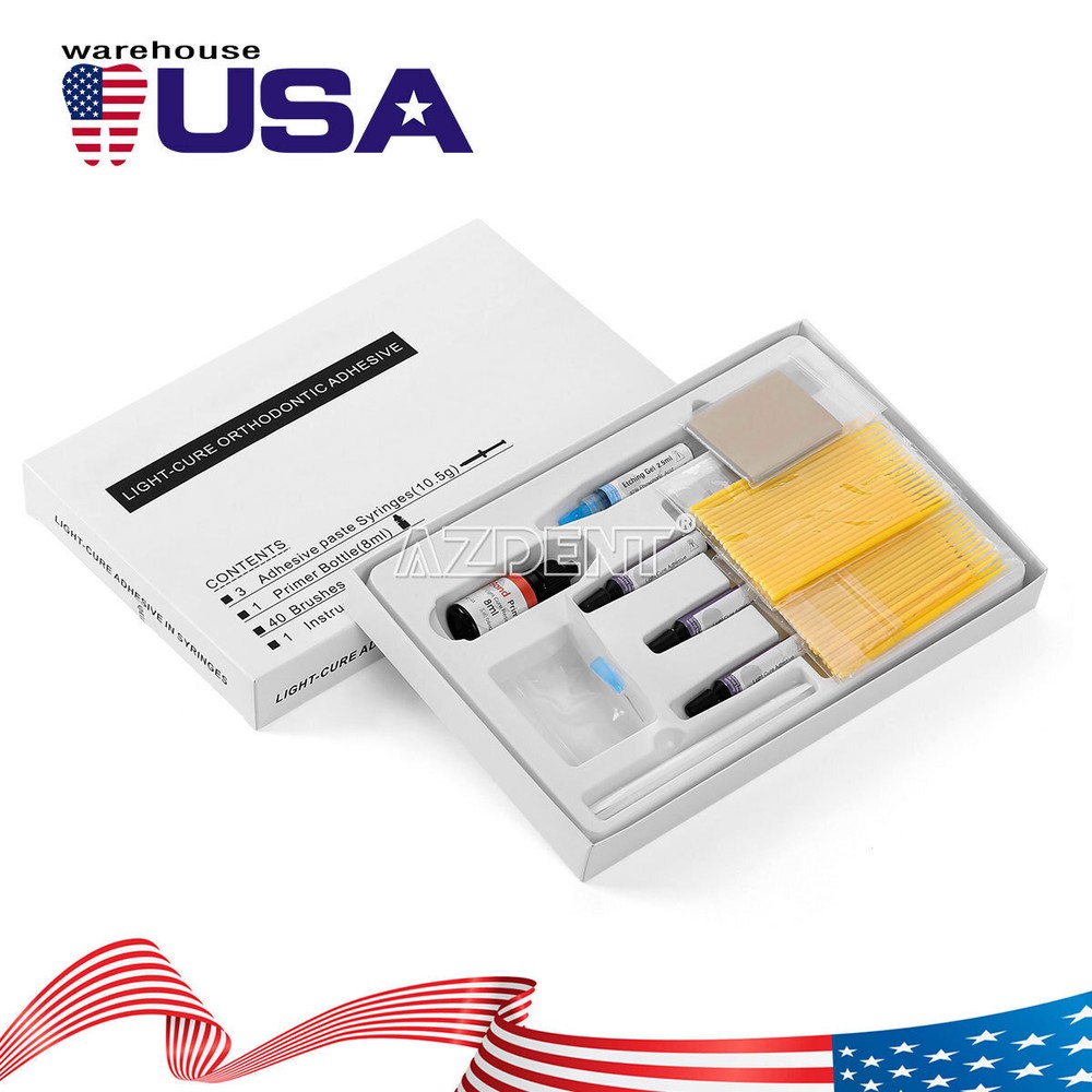 Dental Ortho Bracket Cure Light Composite Etching Adhesive Etching Gel Kit