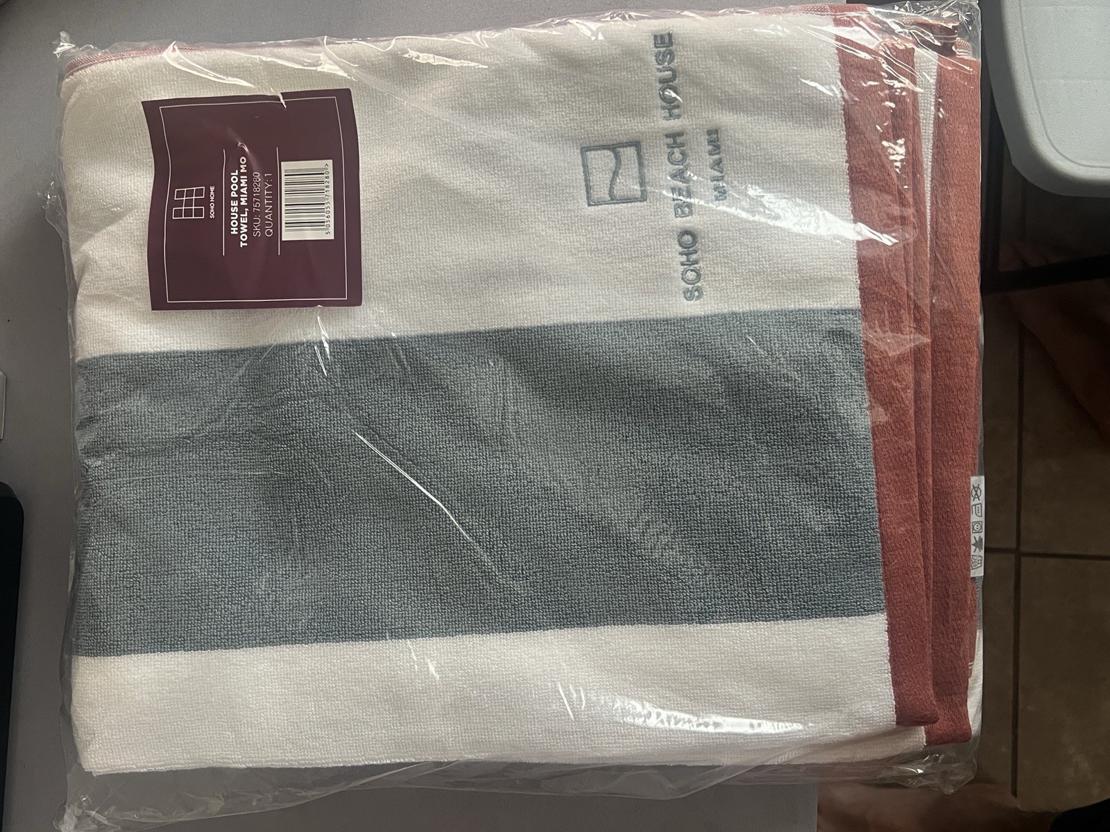 Soho Home House Pool Towel ,Miami Mo Cotton For Beach , Picnic Or Pool Day