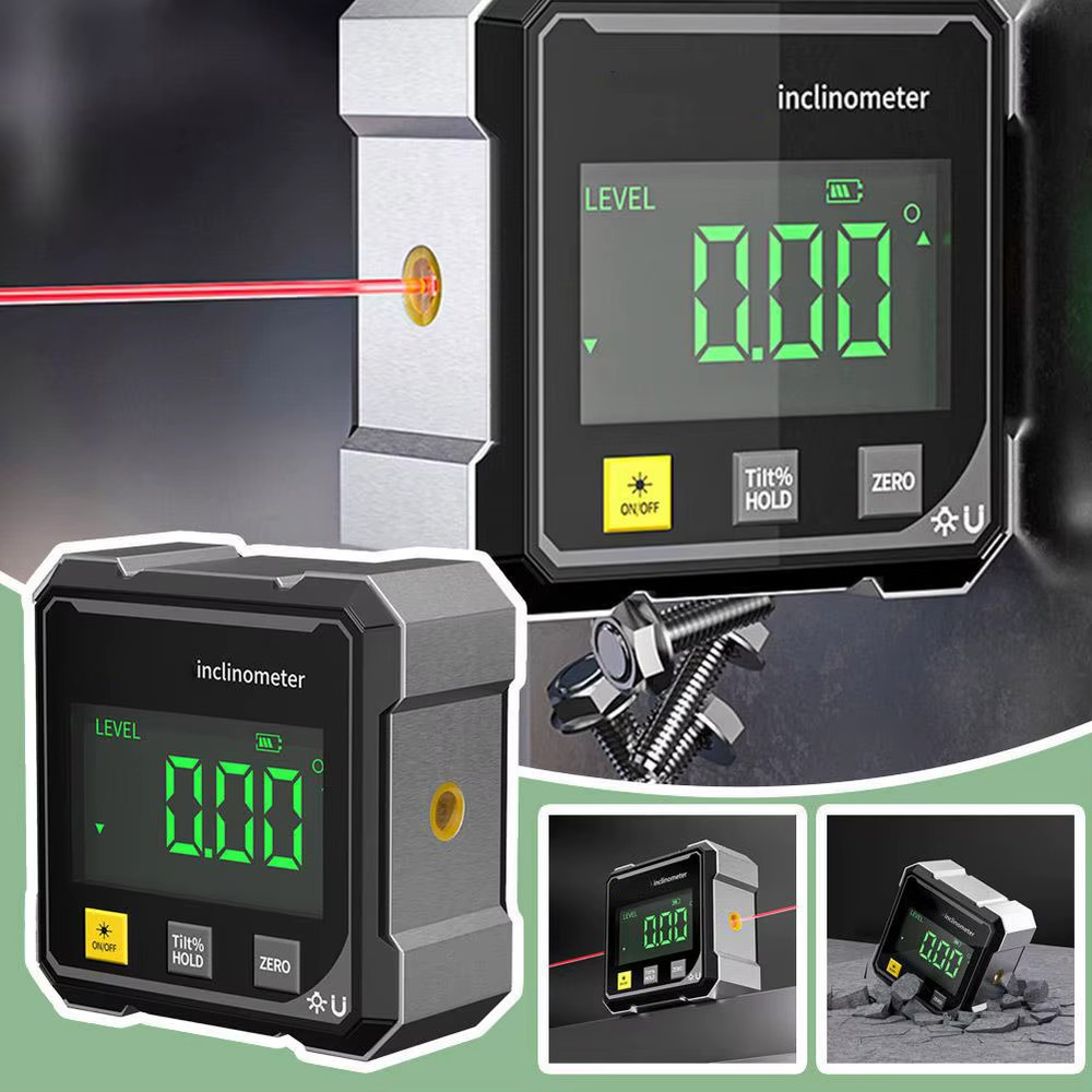 4-Side Magnetic Digital Angle Gauge with Laser Electronic Protractor Horizontome