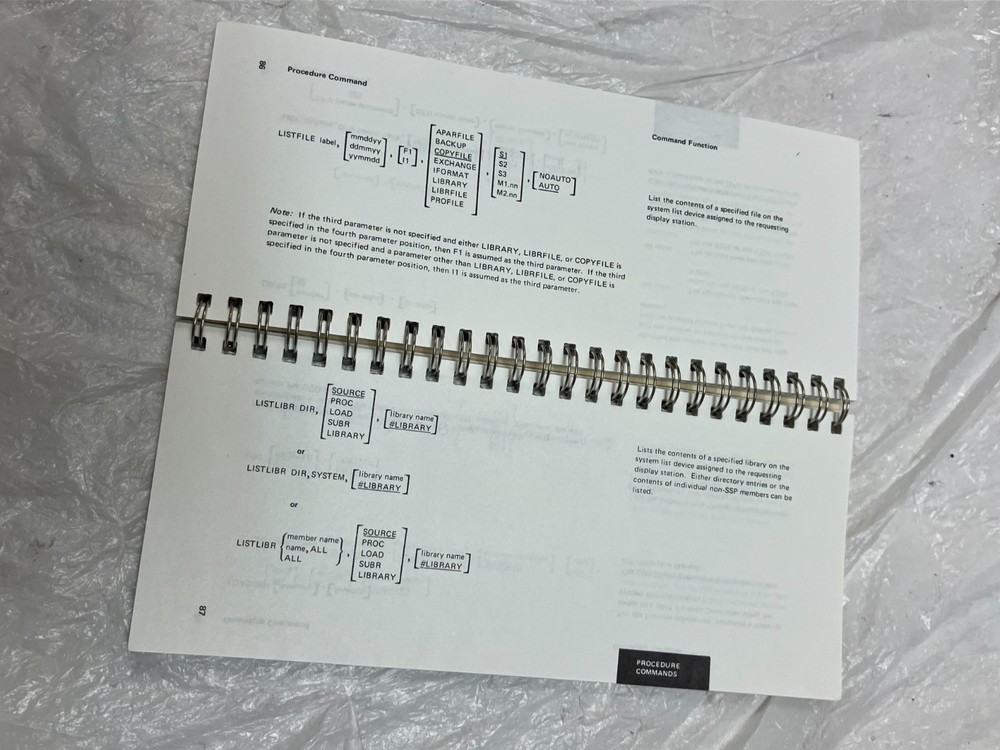 IBM System/34 Command and OCL Statements Reference Summary 1985