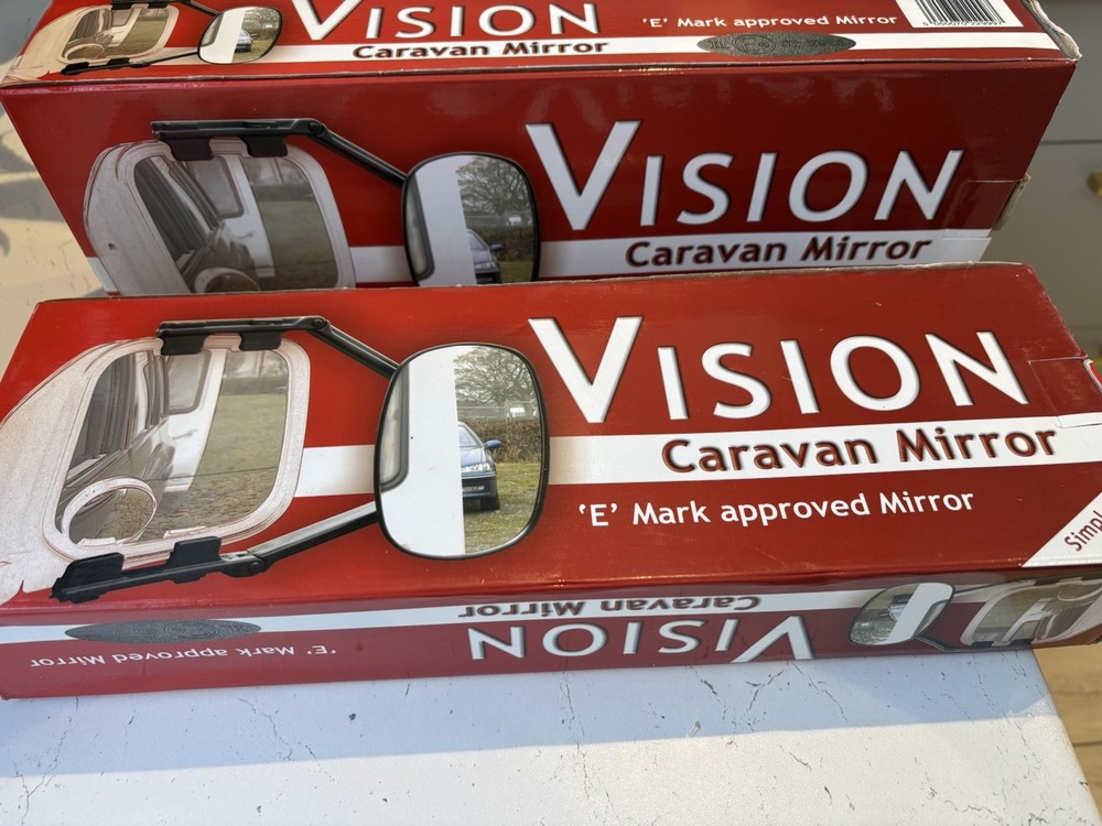 Vision Caravan Mirror E Mark Approved 2x Boxes 2x Mirrors Used Once