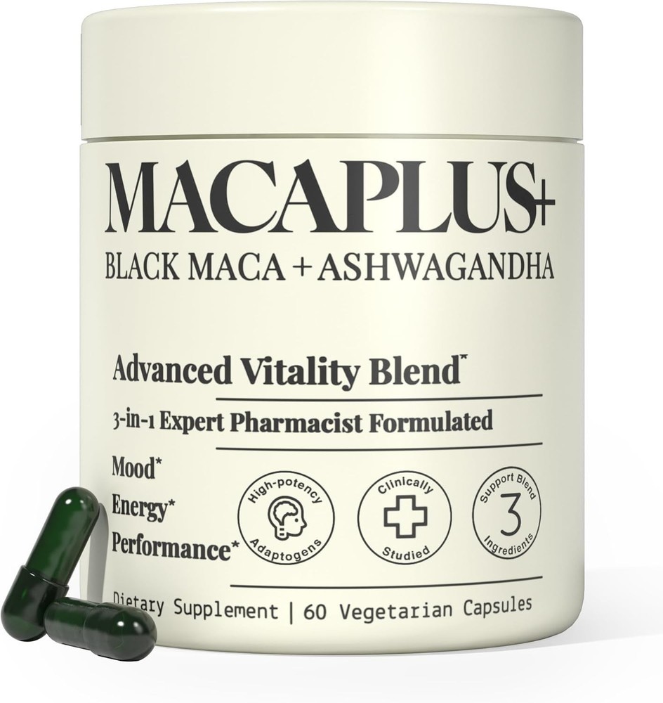 MACAPLUS+ Black Maca Root + Ashwagandha + Fenugreek - #1 Highest Potency...