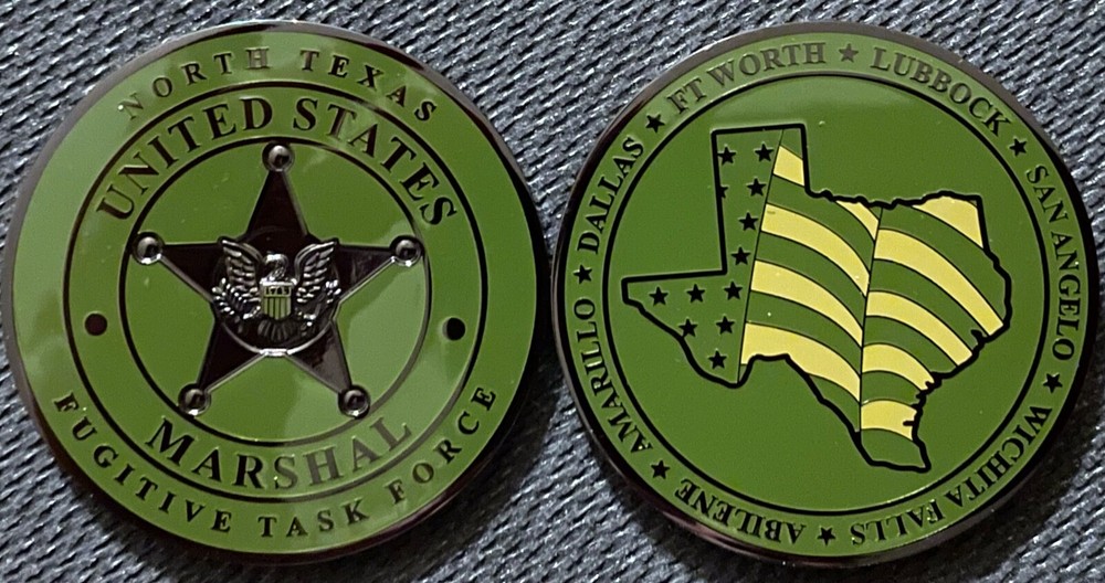US Marshals Service FirstGEN NDofTX FTF TacticalBLACK version challenge coin