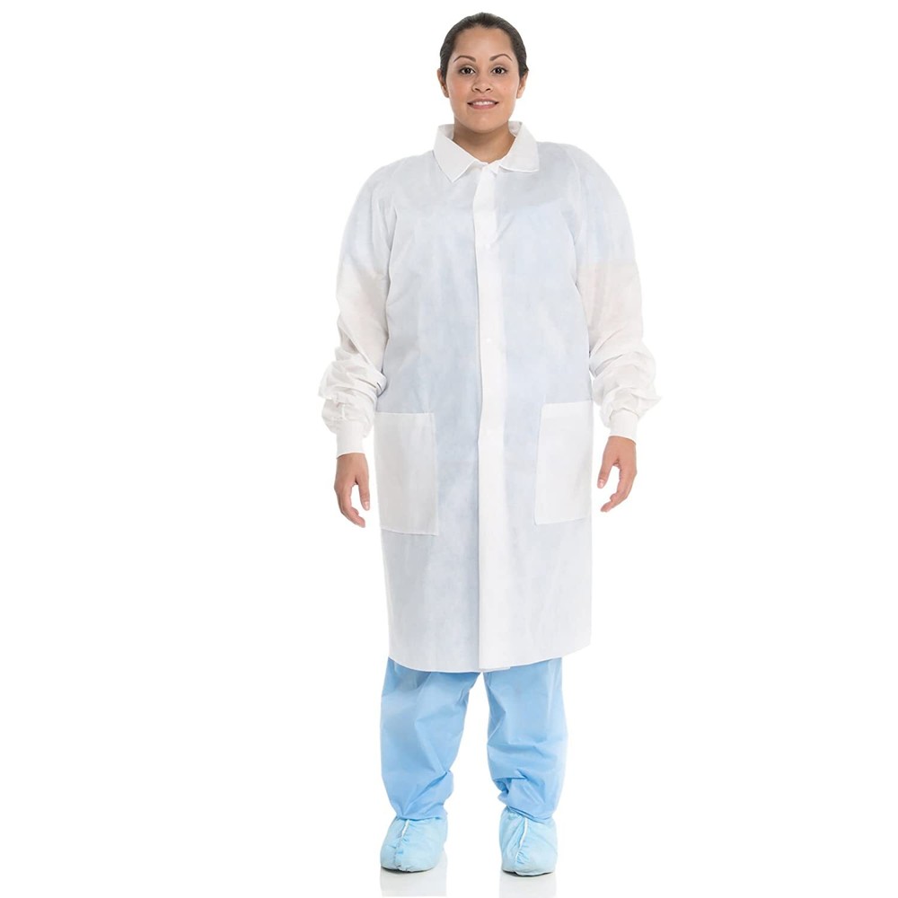 25 Pcs Kim tech Lab Coats Size Large White 3 Layer
