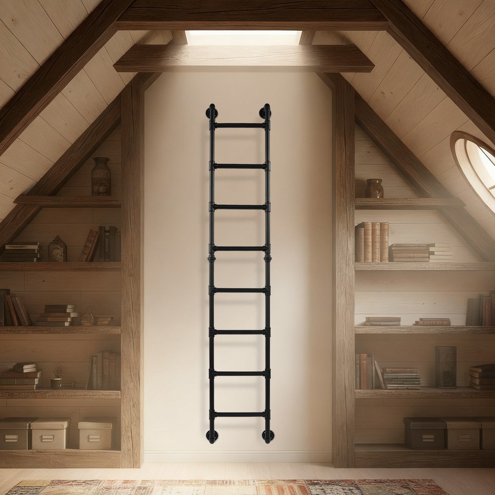 Wall-mounted 8-step Bunk Bed Ladder High Loft Attic Eight Steps Ladders Tool