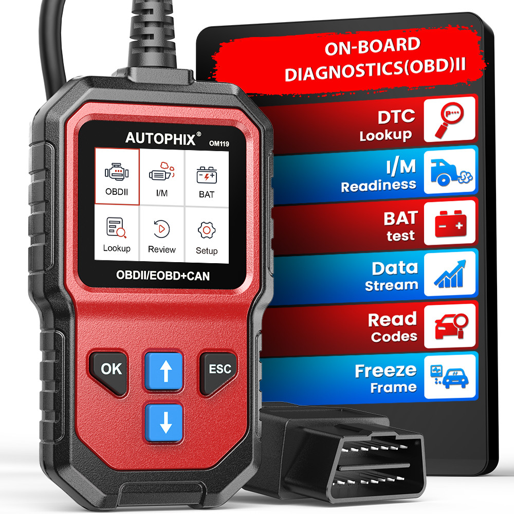 AUTOPHIX OM119 Auto Diagnostic Scanner Check Engine Fault Code Reader OBD2 Tool