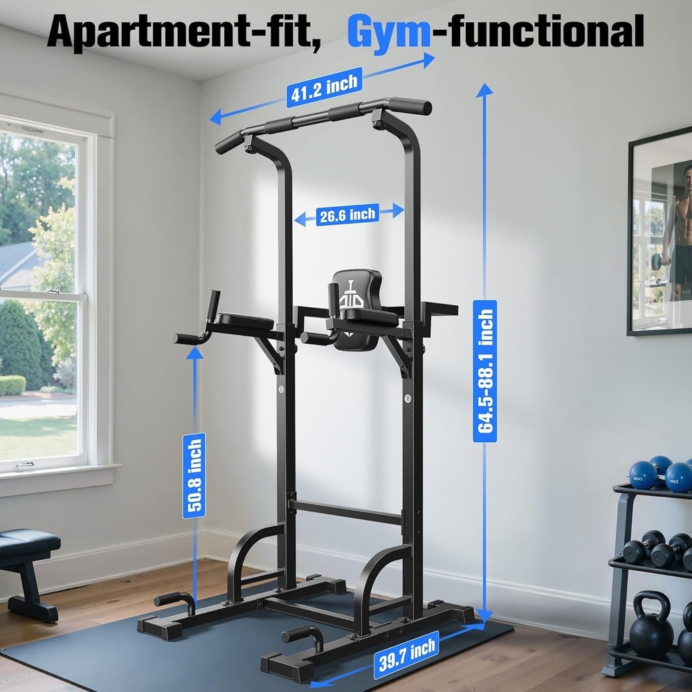 Durable Pull-Up Bar Station with Adjustable Height for Home Strength Training