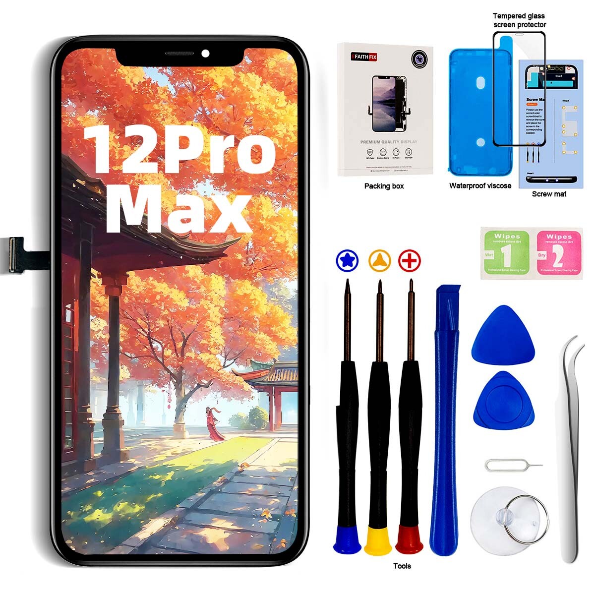 For iPhone 12 Pro Max Display LCD Touch Screen Digitizer Replacement Assembly