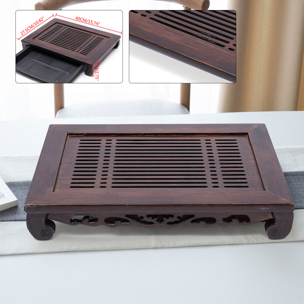 Tea Tray Drainage Water Storage Bamboo Table Board Chinese Ceremony Natural