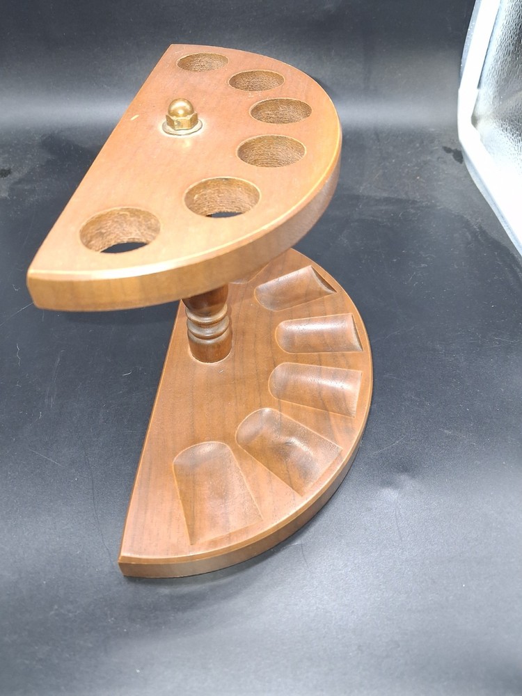 MCM Walnut Half Moon 6 Pipe Rack Nice!
