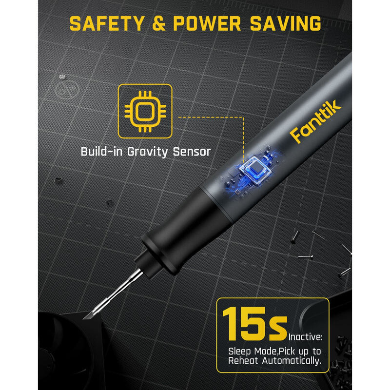 Fanttik T1 Max Soldering Iron Kit, Cordless Soldering Iron, 7 Seconds Fast Heati