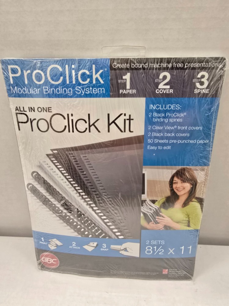 ProClick Modular Binding System Kit 2 Sets 8.5 x 11 Includes Covers Paper Spines