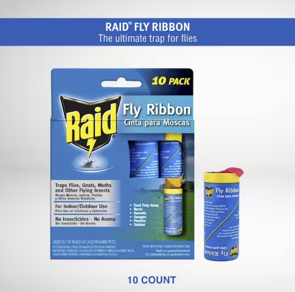 Raid FR10B-RAID 10 Count Fly & Insect Catcher Ribbons