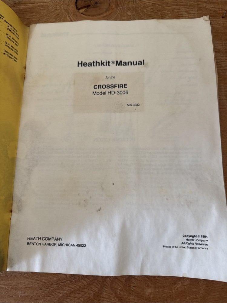 Heath Kit Crossfire Model Hd – 3006