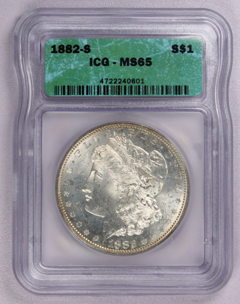 1882-S $1 Morgan Silver Dollar ICG MS 65
