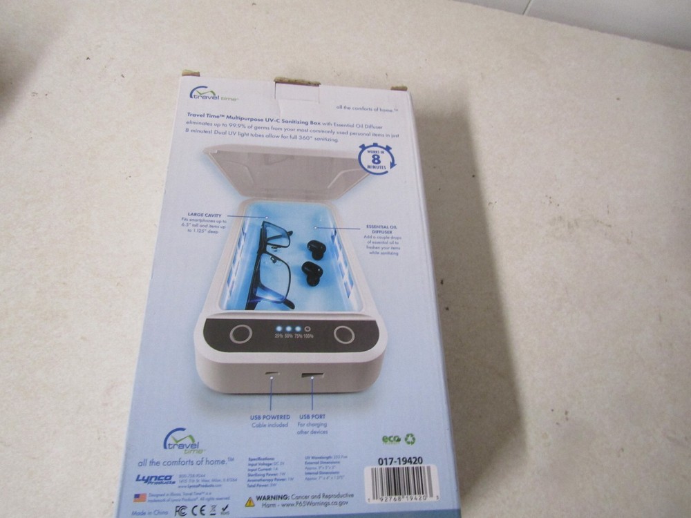 MULTIPURPOSE UV-C SANITIZING CASE FOR FACEMASK SMART PHONES BLUETOOTH ASSC KEYS