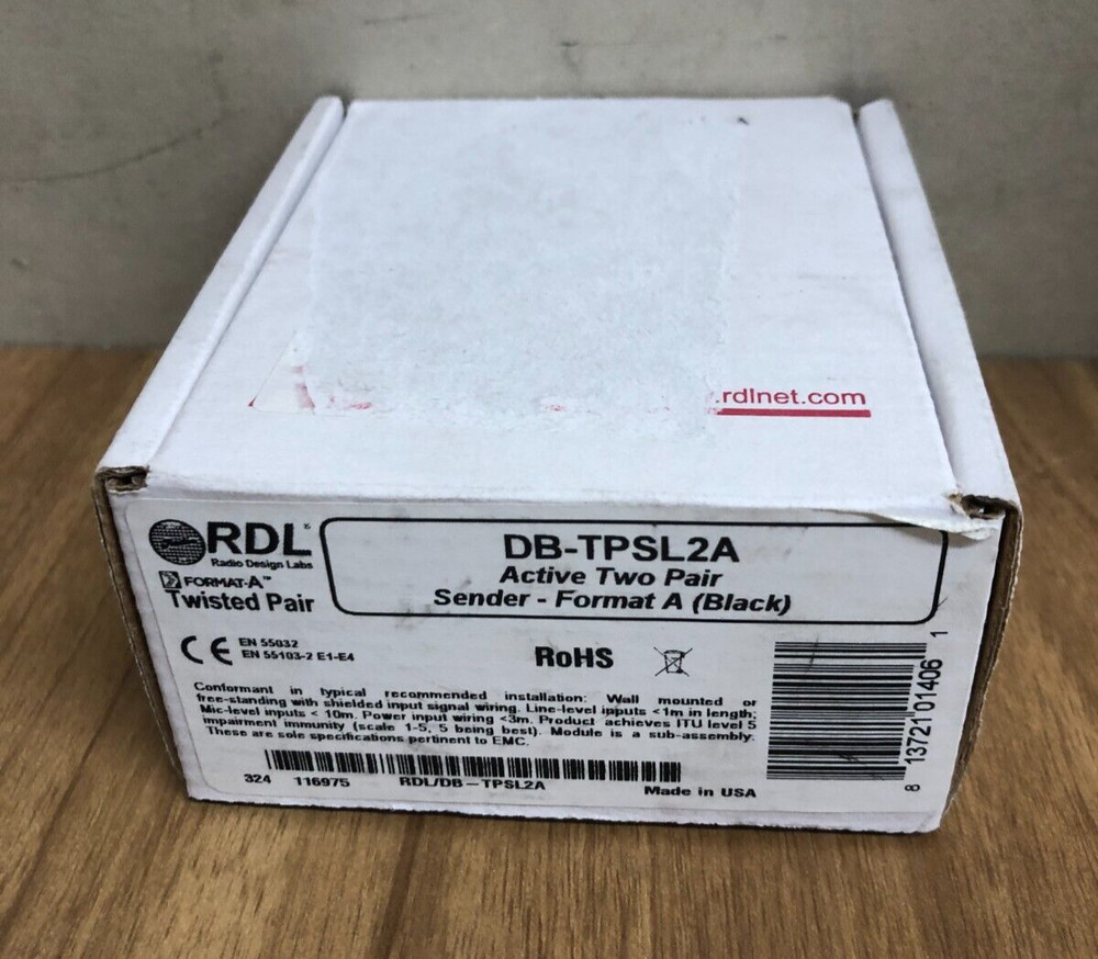 RDL DB-TPSL2A Active Two-Pair Sender - Twisted Pair Format-A