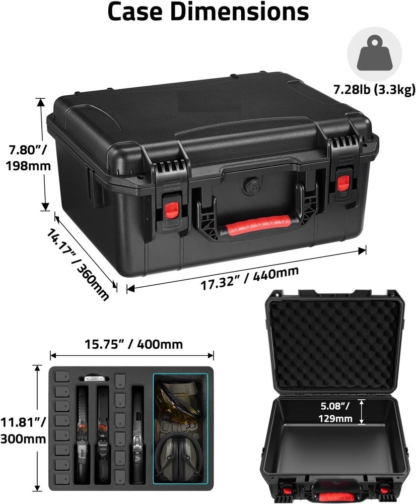 Waterproof & Shockproof Hard Protective Cases with Pre-cut Lining Lockable Hard