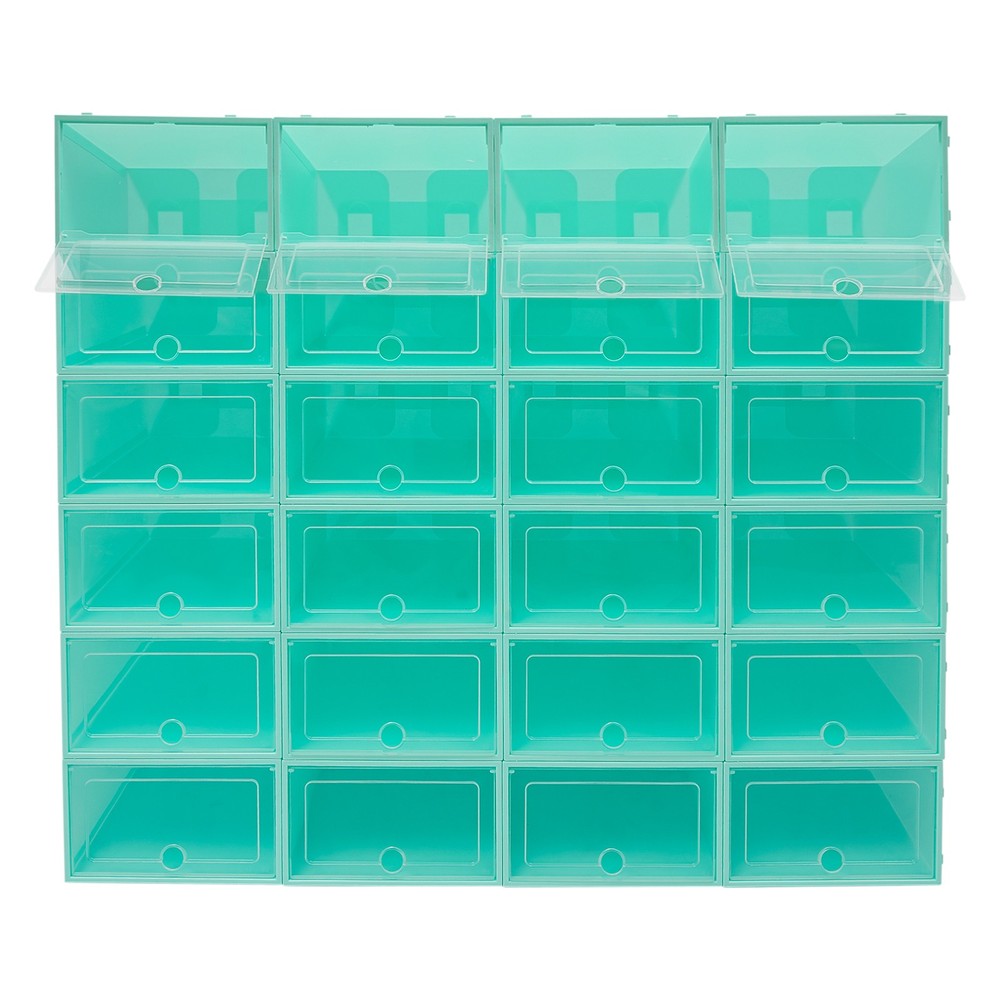 24 Pack Stackable Shoe Boxes Shoe Storage Organizer Shoe Boxes Shoe Storage Box
