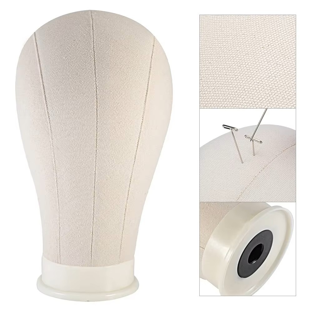 Neverland Cork Canvas Block Wig Head Mannequin for Wigs 22" Wig Head Stand