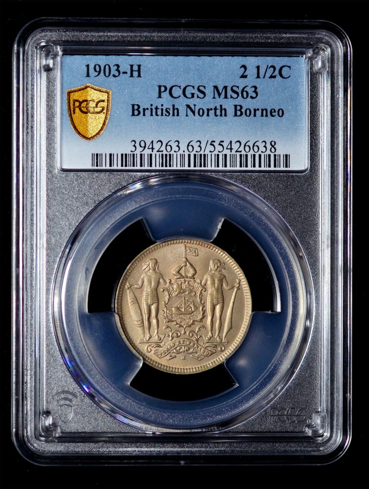 PCGS MS63 1903 British North Borneo 2-1/2 Cent  Heaton Mint KM# 4