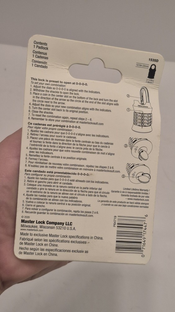 2 Master Locks 1535D | Customizable Combination Padlocks New