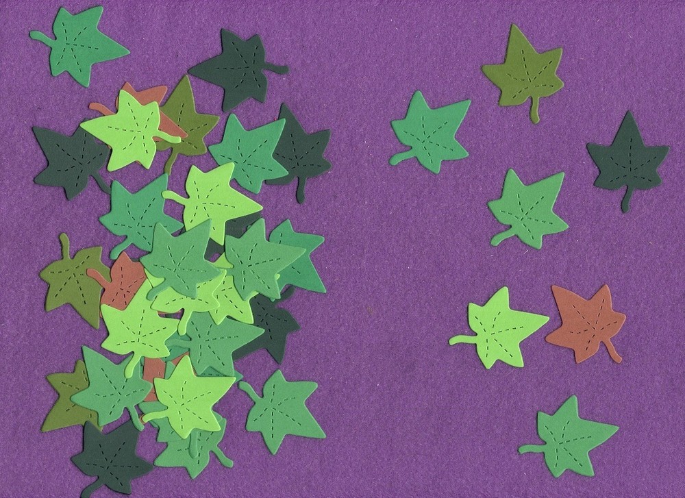 IVY LEAF tiny die cuts scrapbook cards