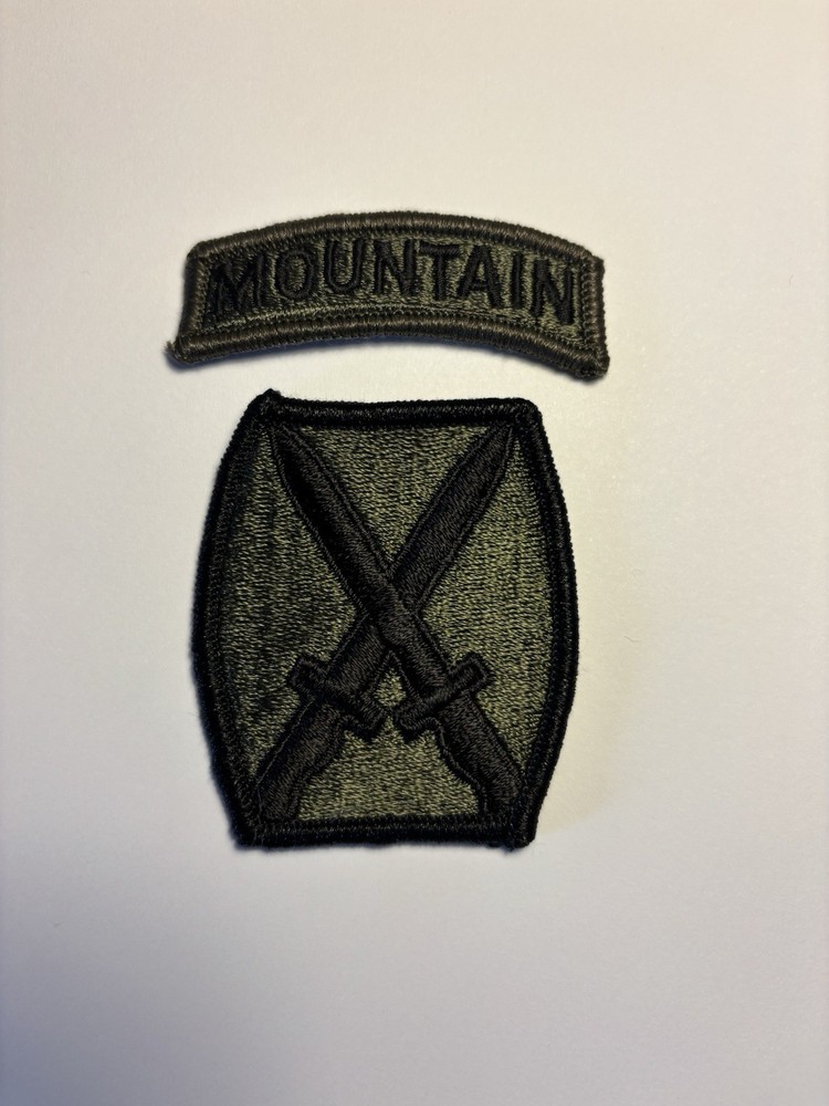 10th Mountain Division with Tab U.S. Army Subdued Patch