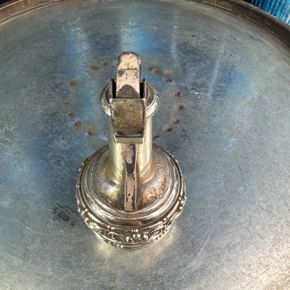 Silver Plate Ronson "DECANTER" Table Lighter Working Condition-VTG