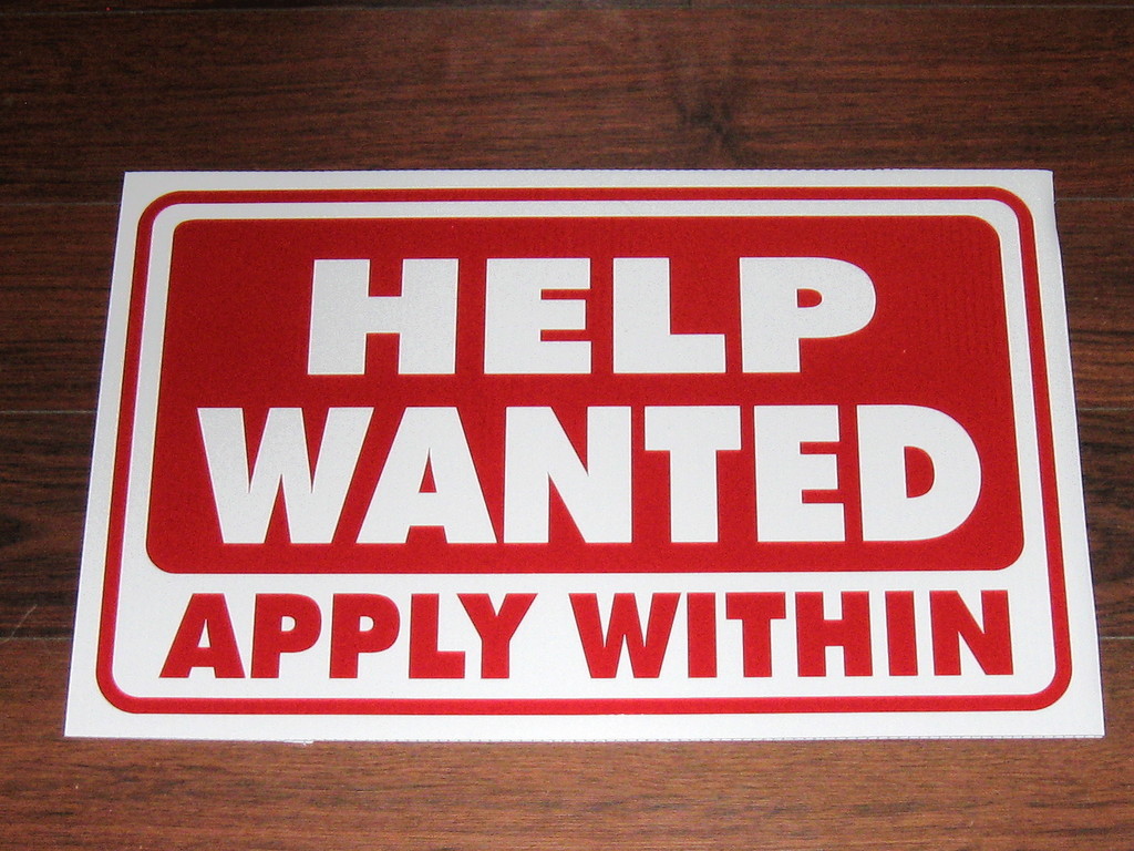 General Business Sign: HELP WANTED   APPLY WITHIN