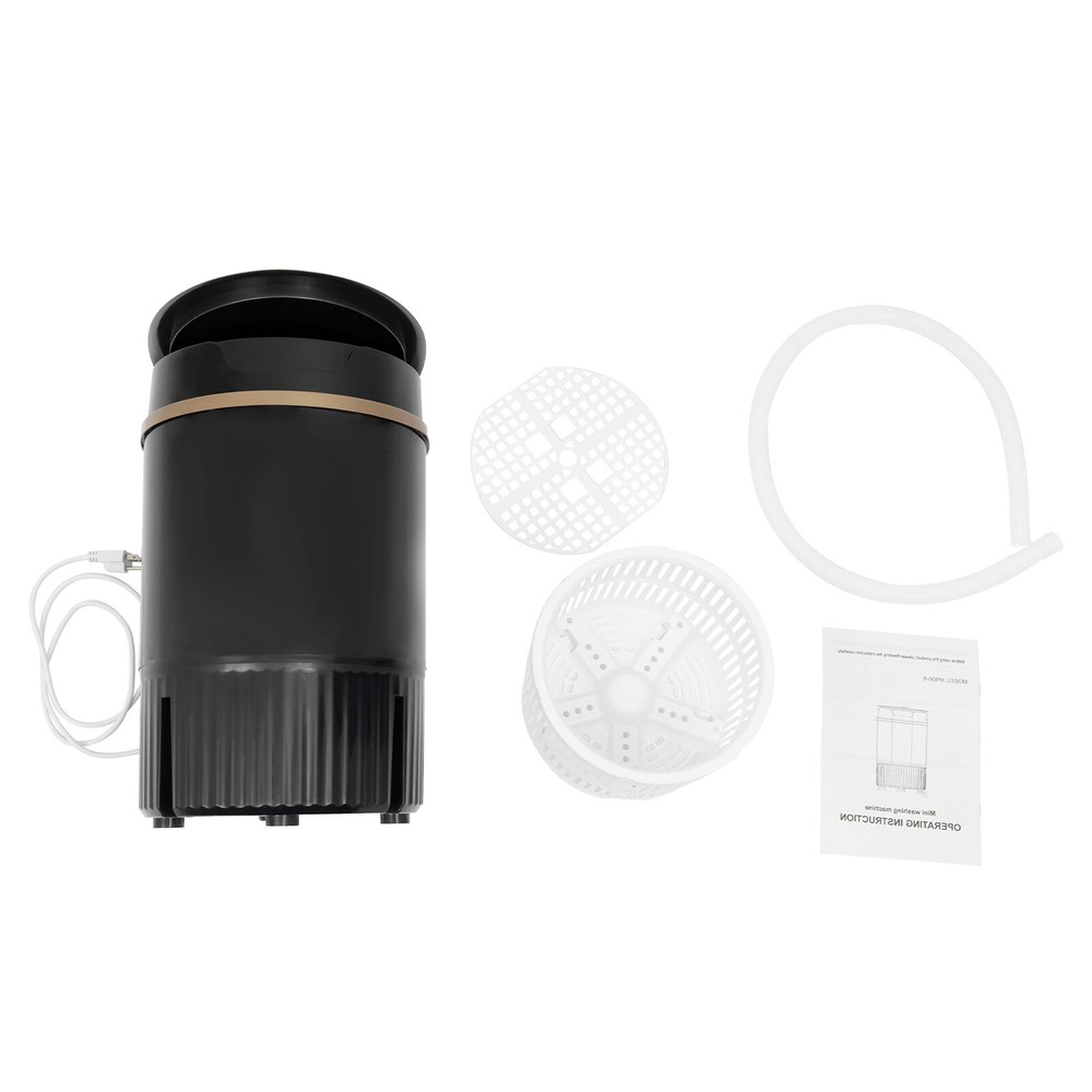 Mini Washing Machine With Drainage Basket Portable Multi-Functional Washer Black