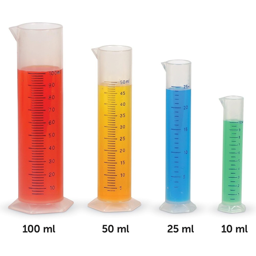 Learning Resources Graduated Cylinder Set, Measuring, Science Multi-color
