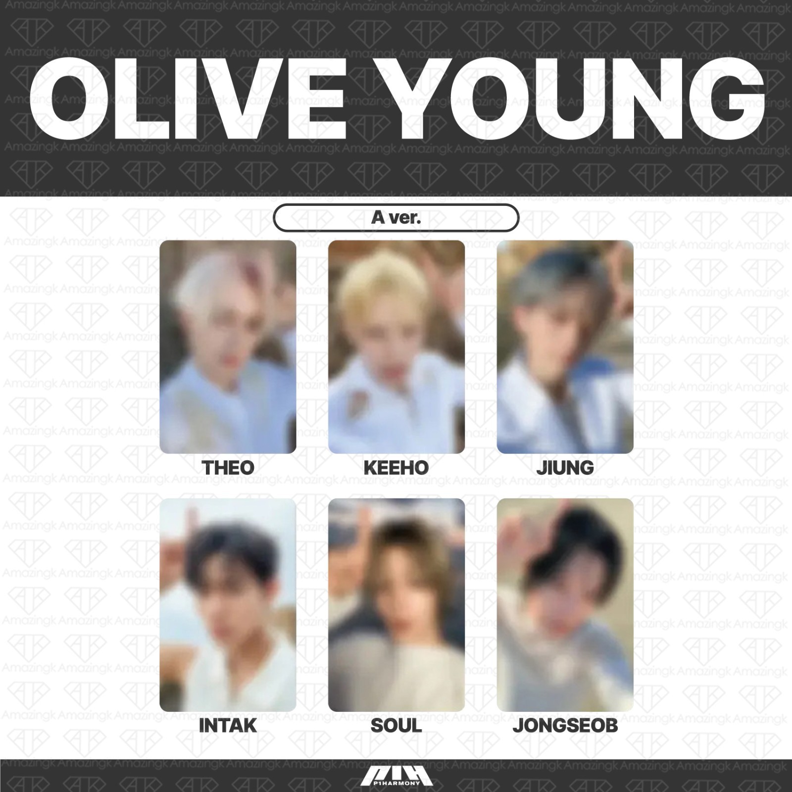 [PreSale] P1Harmony 9th Mini Album UNIQUE OliveYoung LuckyDraw Photocard