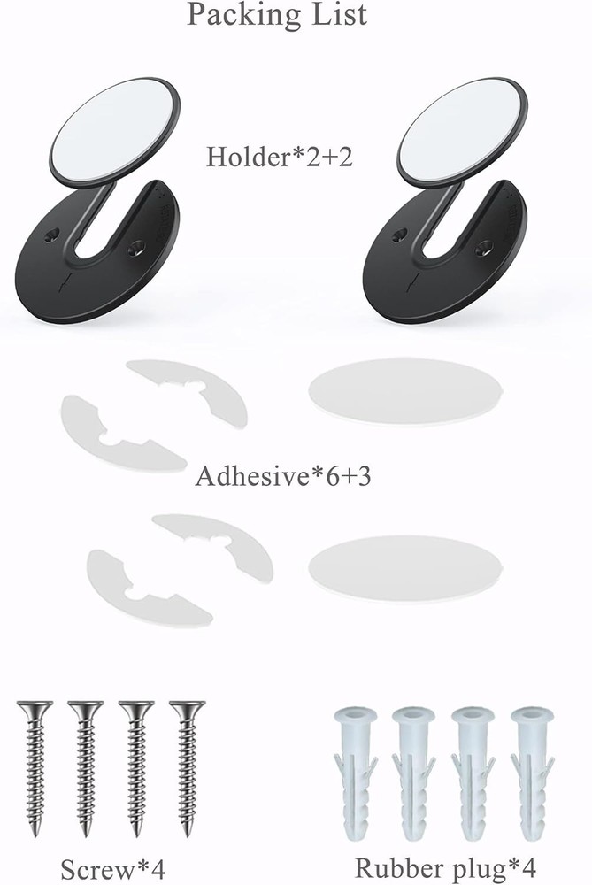 Universal Adjustable Tablet Wall Mount - 90° Rotating for iPad/Kindle, 2-Pack