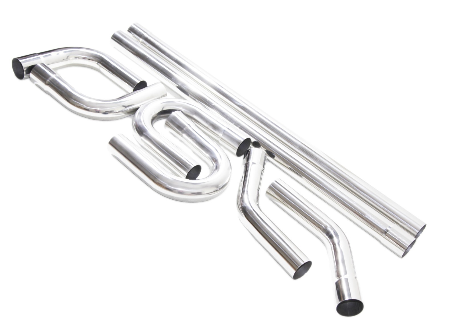 8PC 2.5"SS DIY Custom 45/90/180 Degree+47"Straight Pipe+ Crossover X- Pipe Kit
