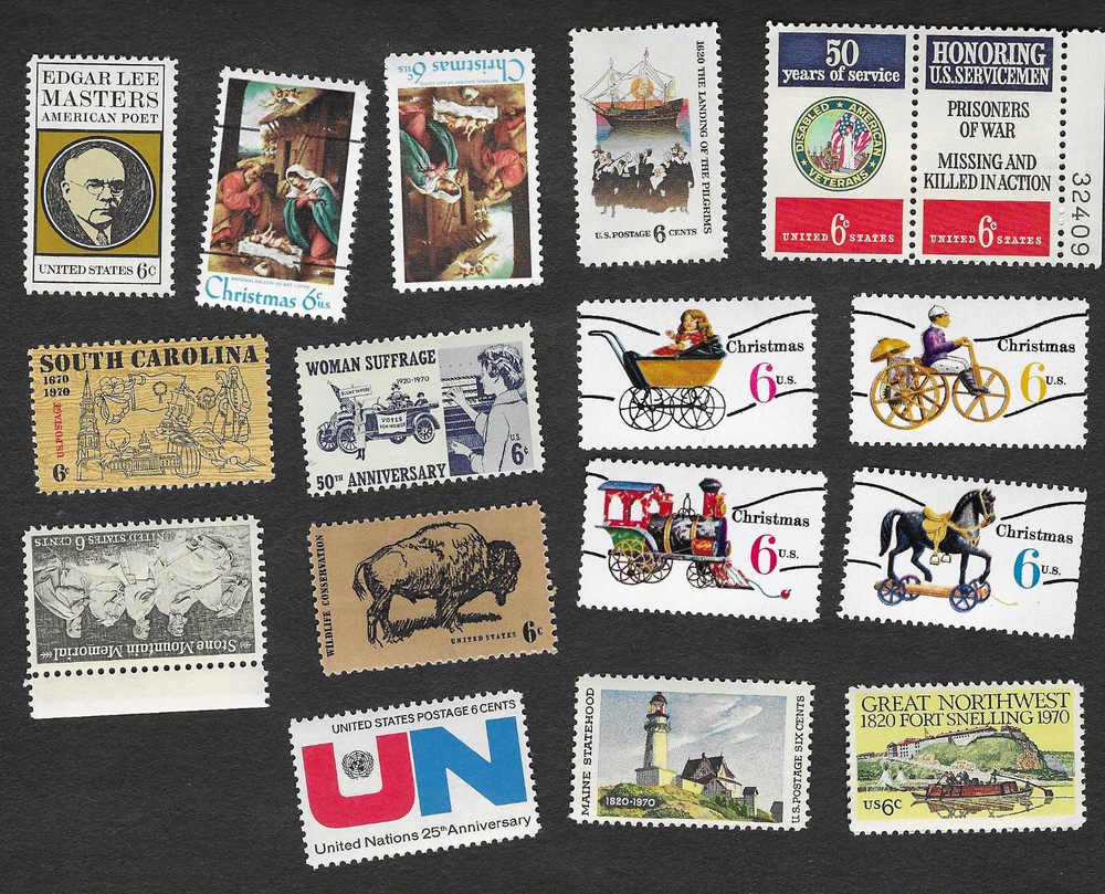 1970 US PARTIAL COMMEMORATIVE YEAR SET 17 STAMPS MNH