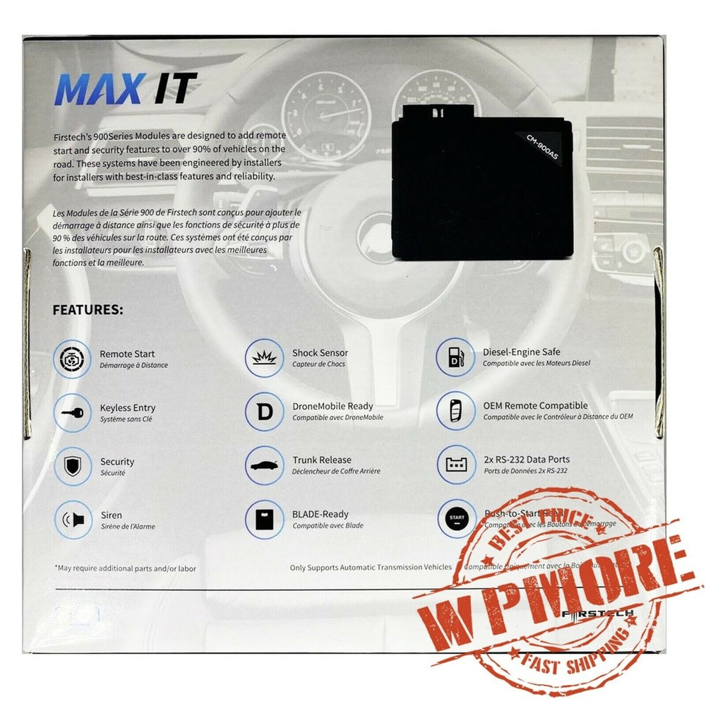 Firstech CM-900AS Controller Remote Start & Alarm Security MAX IT Kit Module