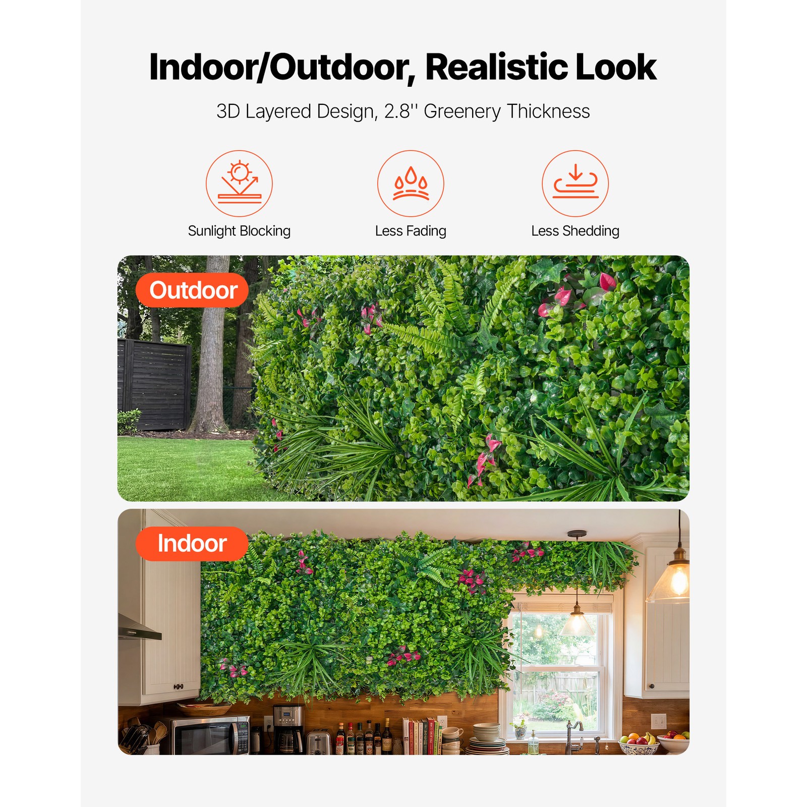 Uimoso Artificial Plant Wall Panels 12PCS 20 x 20 in Greenery Backdrop