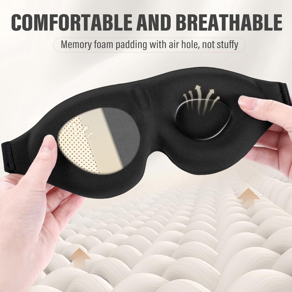 Sleep Mask for Side Sleeper, Complete Light Blocking 3D Sleeping Eye Mask, So...