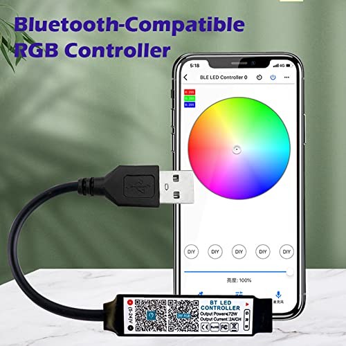 Mini Bluetooth Compatible RGB Controller Music LED Light 5V USB controller