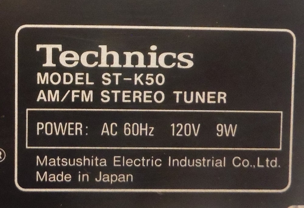 TECHNICS ST-K50 AM FM STEREO TUNER QUARTZ LOCK
